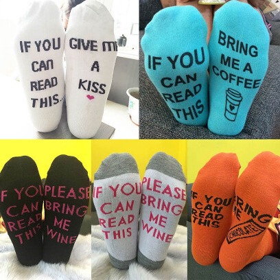 If You Can Read European and American English Alphabet Socks for Men and Women, Women's Cotton Socks, Men's Stylish