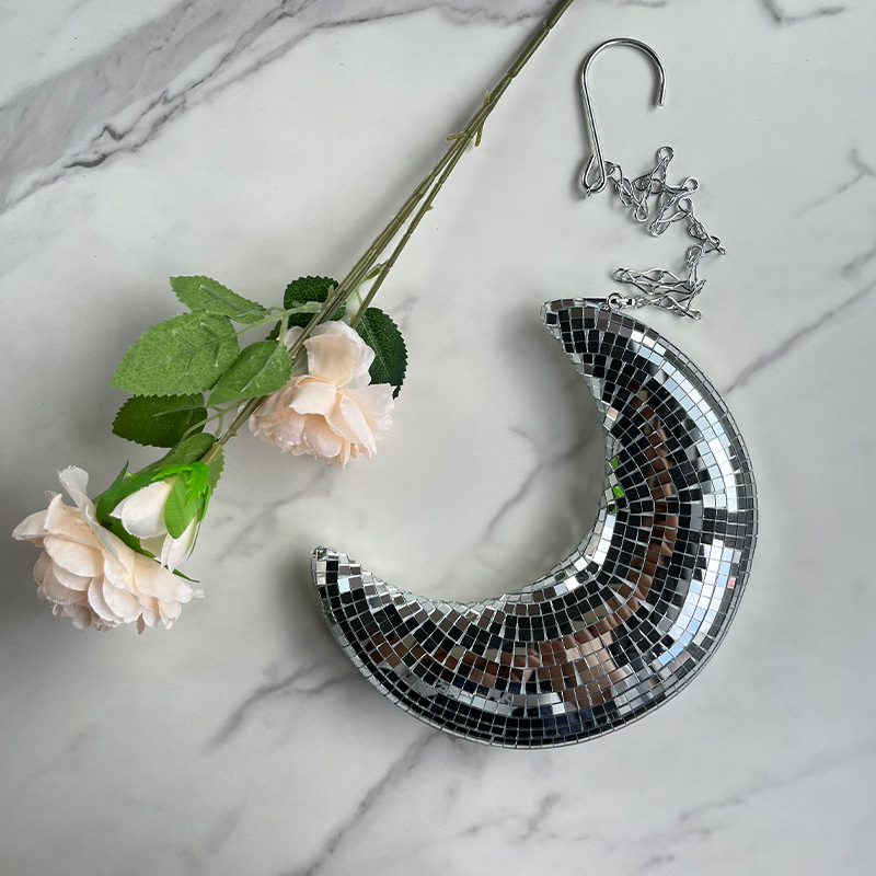 Glass Material Moon Pattern Modern Style Style Modern Style Moon Glass Ornaments Artificial Decorations