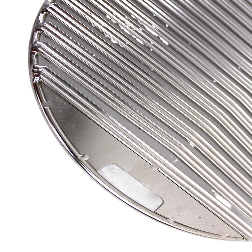 Rejilla de Acero Inoxidable para Asar, Cesta Redonda con Drenaje de Aceite para Parrilla Eléctrica, Barbacoa de Carbón, Parrilla de Hierro Estilo Coreano