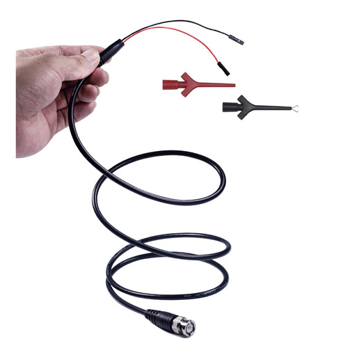 BNC Female to Hook Pliers Test Lead Oscilloscope Probe Signal Source Mini IC Clip Dual-Hook RG58 Cable
