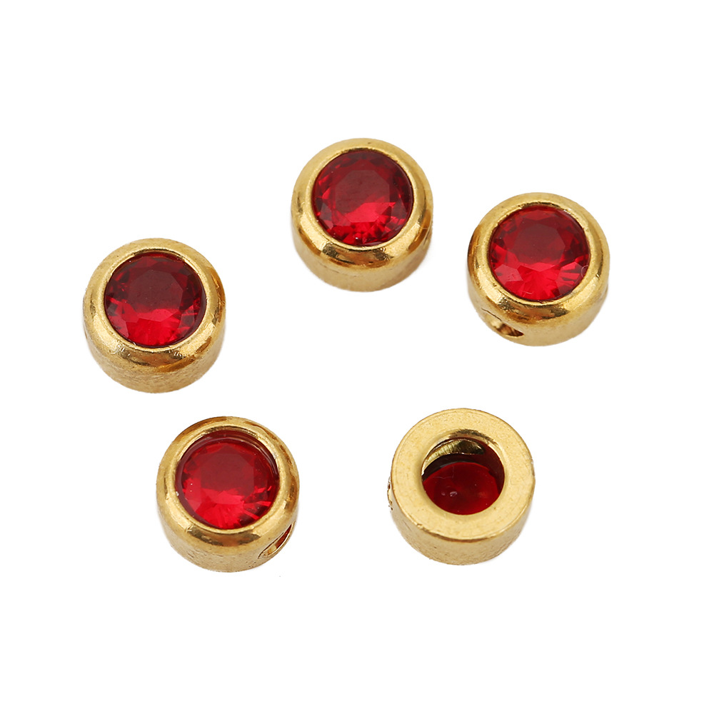 10 PCS/Package Diameter 6 Mm Hole 1~1.9mm 304 Stainless Steel Zircon Geometric Polished Beads display picture 7