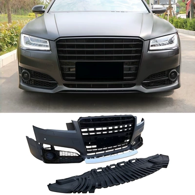 14-17 models suitable for Audi A8, modified to S8 style, with a sporty front bumper and a larger front grille