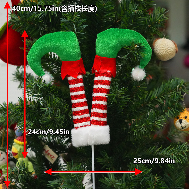 Complemento de piernas de elfo de Navidad, complemento de decoración de árbol de Navidad, adorno de árbol de Navidad de elfo de caramelo, complemento de Navidad