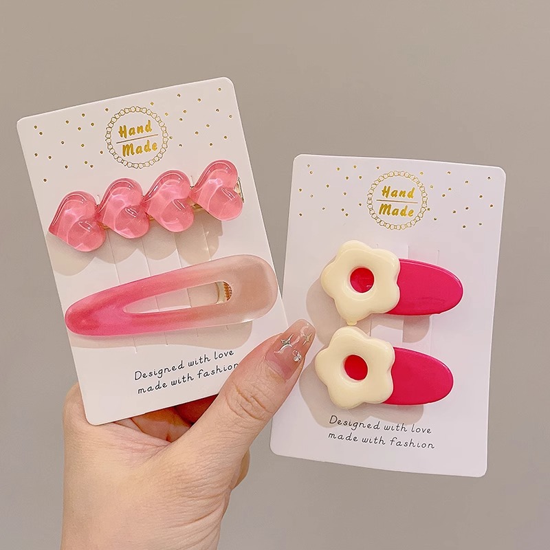 Rosa Linda estrella horquilla lado femenino clip de pelo amor de los niños BB clip de pelo roto horquilla bebé tocado