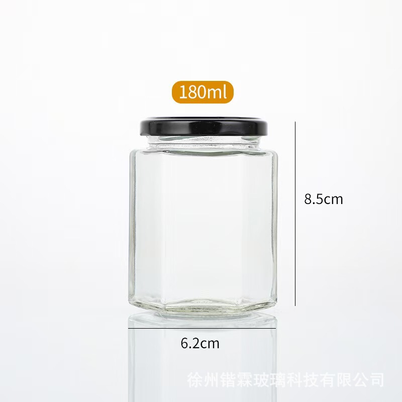 [食品グレード] 六角形ガラス密封瓶、落下防止、厚みのある耐腐食性保存瓶、キッチン用の複数の仕様の保存瓶|undefined