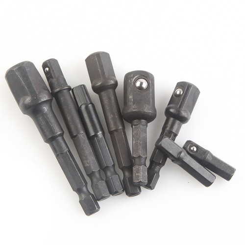 Black hexagon handle 8-piece electric screwdriver steel ball adapter set 3-piece socket conversion rod cross-border set