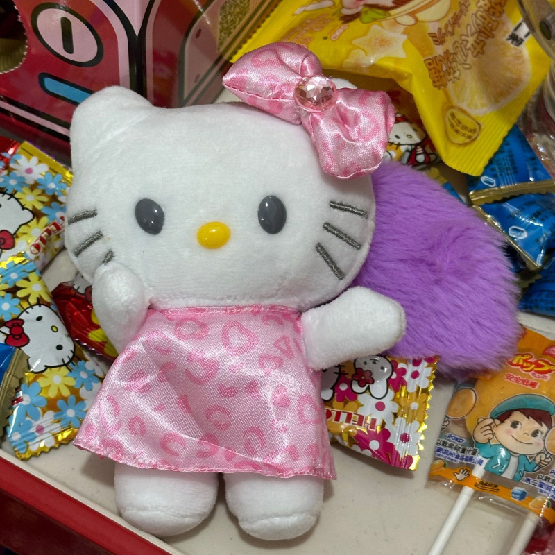 黑色草帽kitty帽宝宝挂件爱心扣公仔玩偶可爱赫本风挂饰钥匙扣|undefined