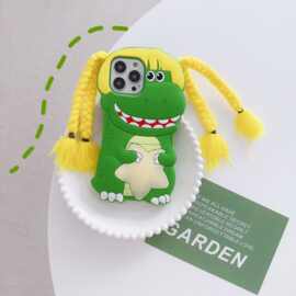 抱抱恐龙姐姐硅手机壳胶防摔少女心适用iPhone 14p 15 手机壳