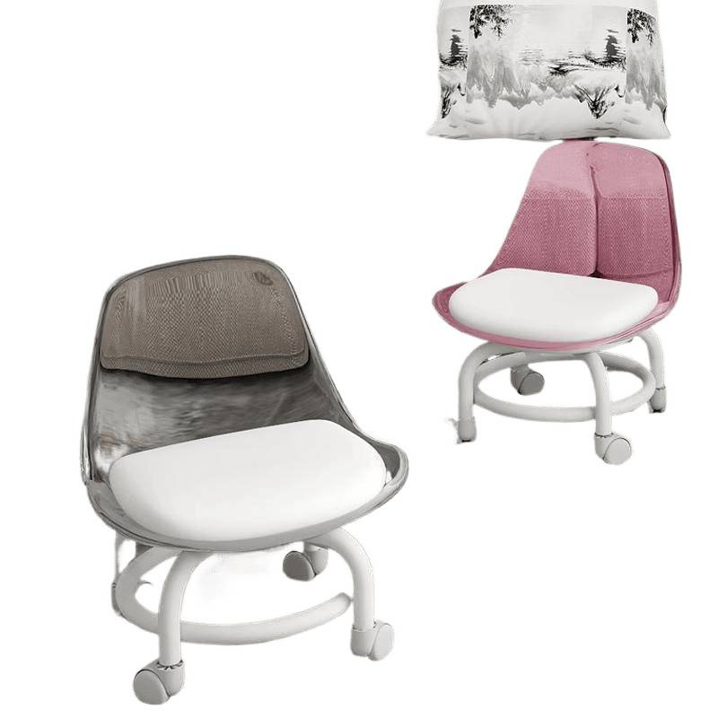 Taburetes acrílicos silenciosos con ruedas universales para niños pequeños taburetes red sillas pequeñas poleas taburetes bajos belleza taburetes