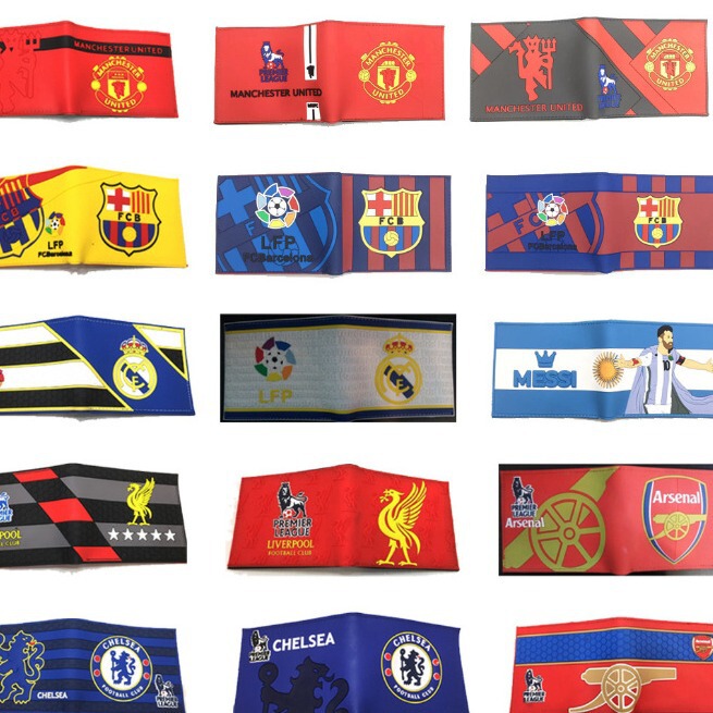 Classic World Cup football team peripheral wallet Real Madrid Manchester United Liverpool short PVC rubber wallet Chelsea Classic World Cup football team peripheral wallet Real Madrid Manchester United Liverpool short PVC rubber wallet Chelsea