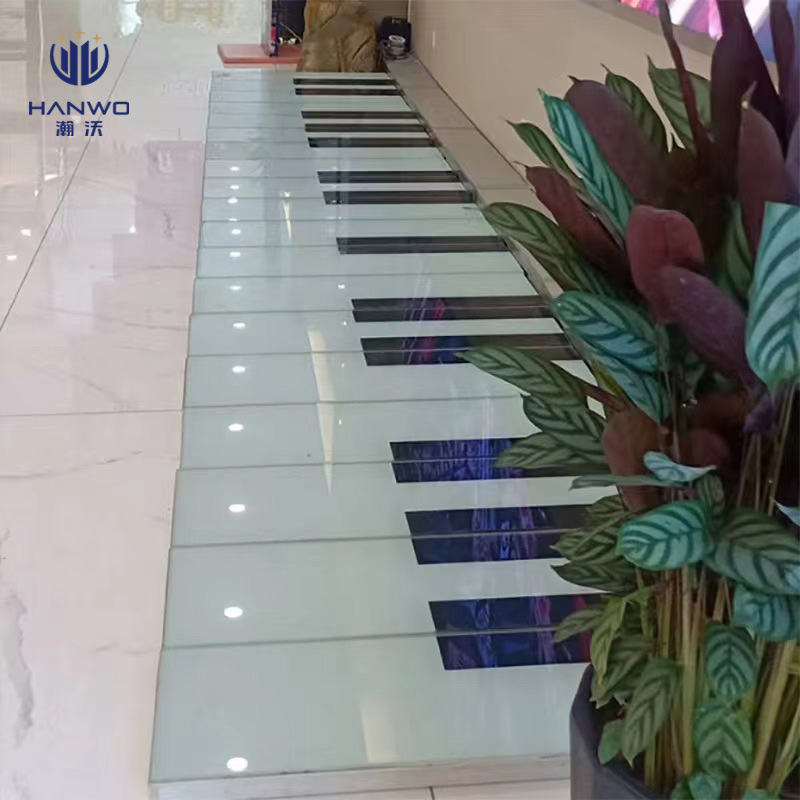Interactive Piano Key Sensor Floor Lamp LED Creative Rainbow Color Changing Stair Step Lighting Music Pedal Light