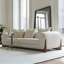 意大利porada沙发北欧小户型客厅简约乳胶布艺现代美式羊羔绒沙发