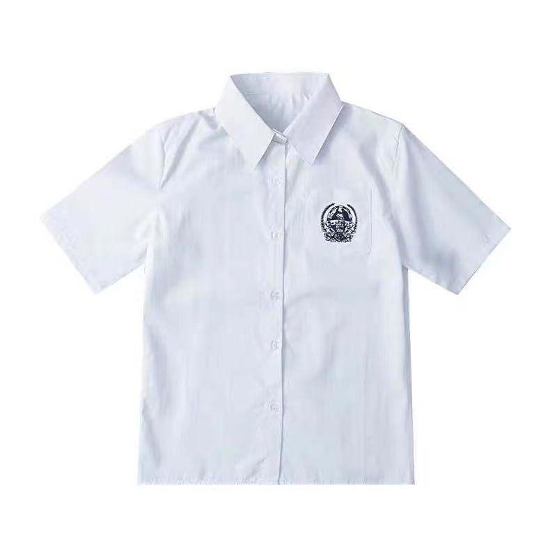 Jk Uniform Shirt Haohai Embroidery Pure White Women's Shirt Long Short Sleeve Dk Class Uniform College Style Wholesale Dropshipping