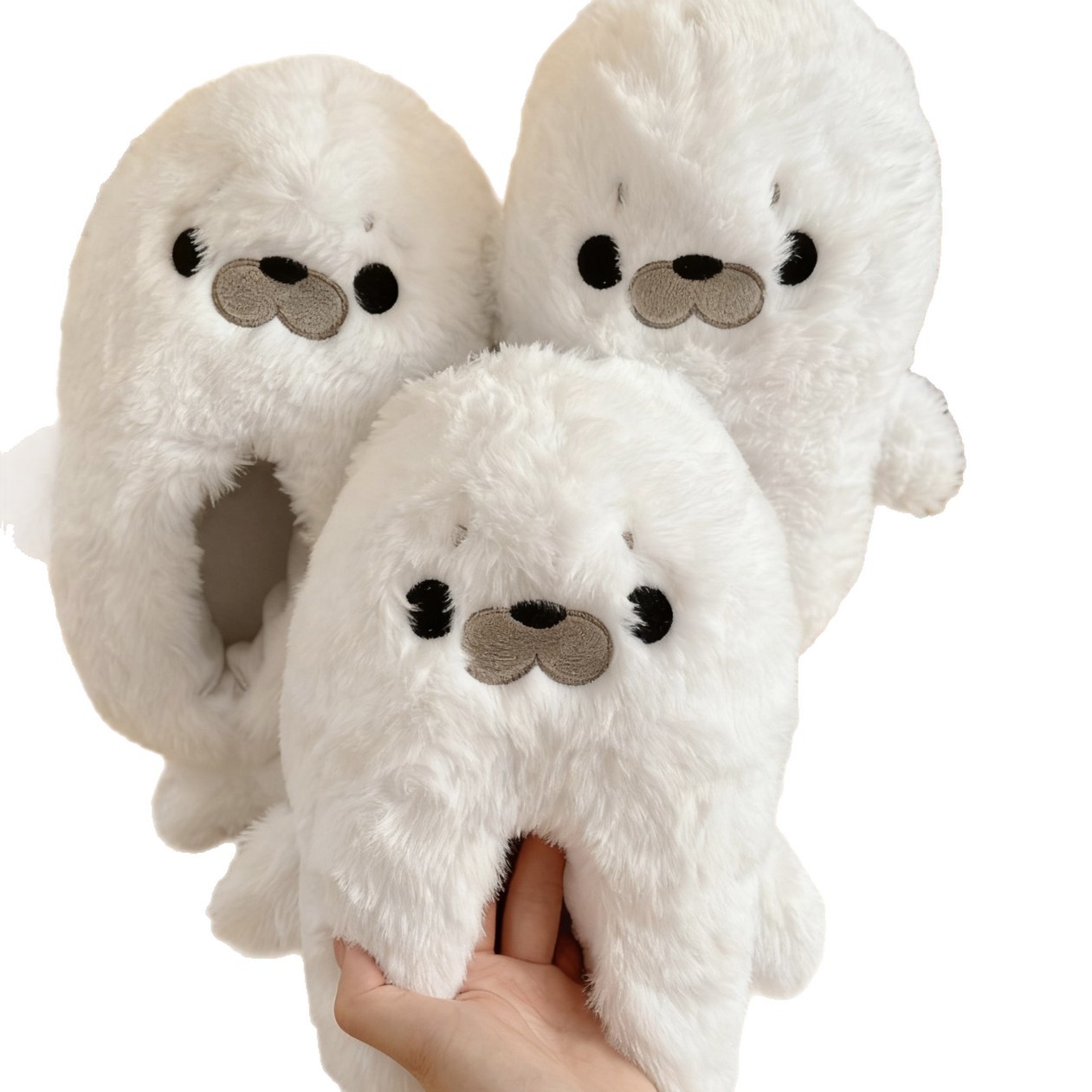 Otoño y invierno en el hogar, zapatos de algodón cálidos, zapatillas de panda, zapatillas antideslizantes, terciopelo cálido