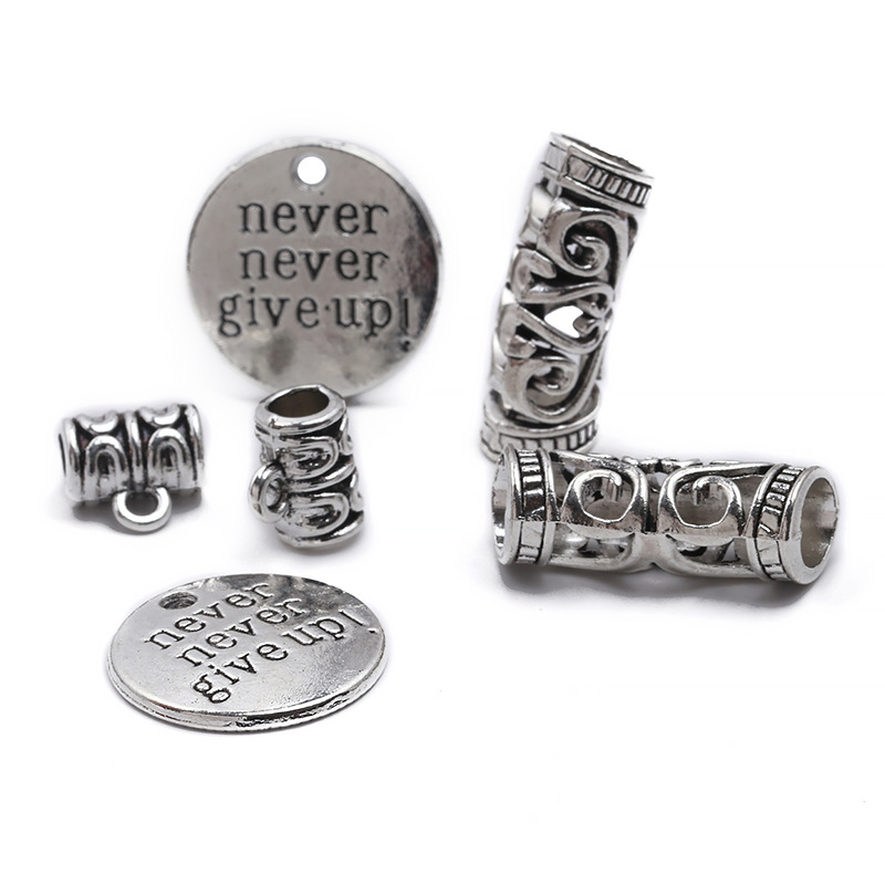 Wholesale hole bead plate pendant handmade DIY retro alloy accessories A800331