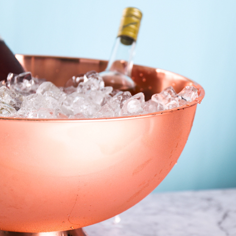 Gran Barra de cubo de hielo cuenca de champán de acero inoxidable partículas de hielo helado vino cerveza vino tinto cubo de hielo 13.5L