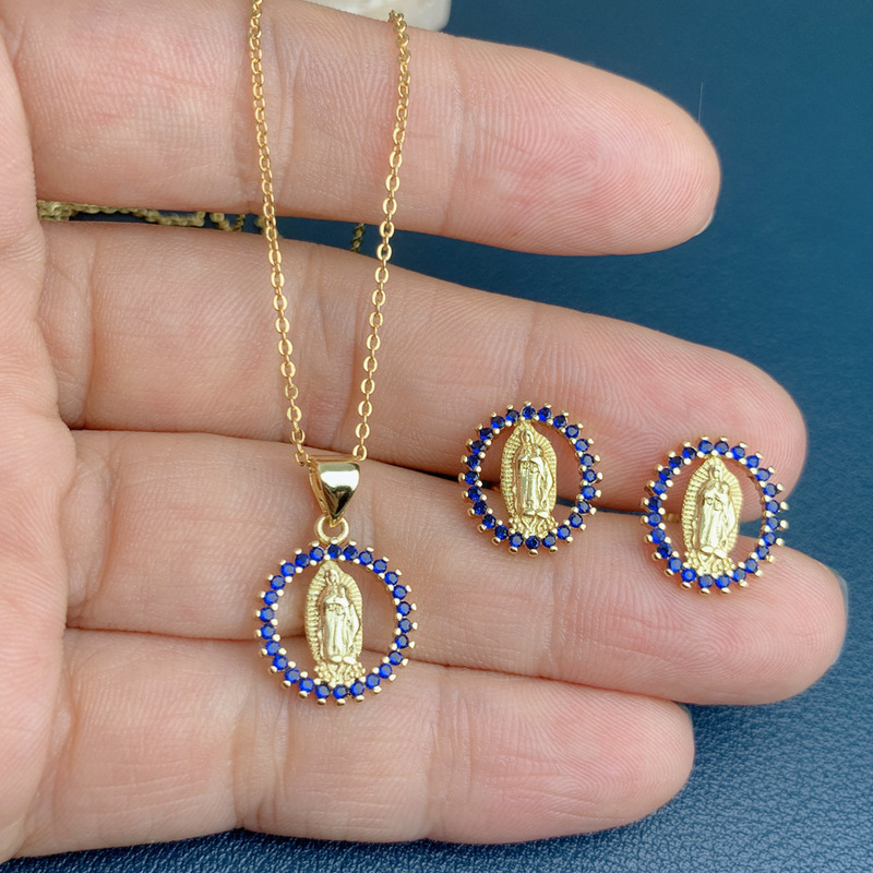Cross-Border Best-Selling Retro Portrait Accessories Jewelry Set for Women, Necklace and Earrings Two-Piece Set Cross-Border Best-Selling Retro Portrait Accessories Jewelry Set for Women, Necklace and Earrings Two-Piece Set