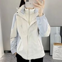 1818冲锋衣女三合一可拆卸水貂绒内胆防风防水两件套情侣款外套男