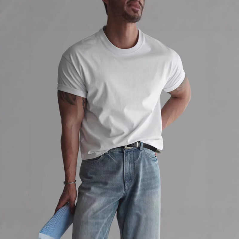 Solona Cooling T-Shirt for Men, Liquid Ammonia Ice Oxygen Cotton, Antibacterial, Slim Fit, Short-Sleeve, Regular Shoulder, Quick-Dry Sports Shirt