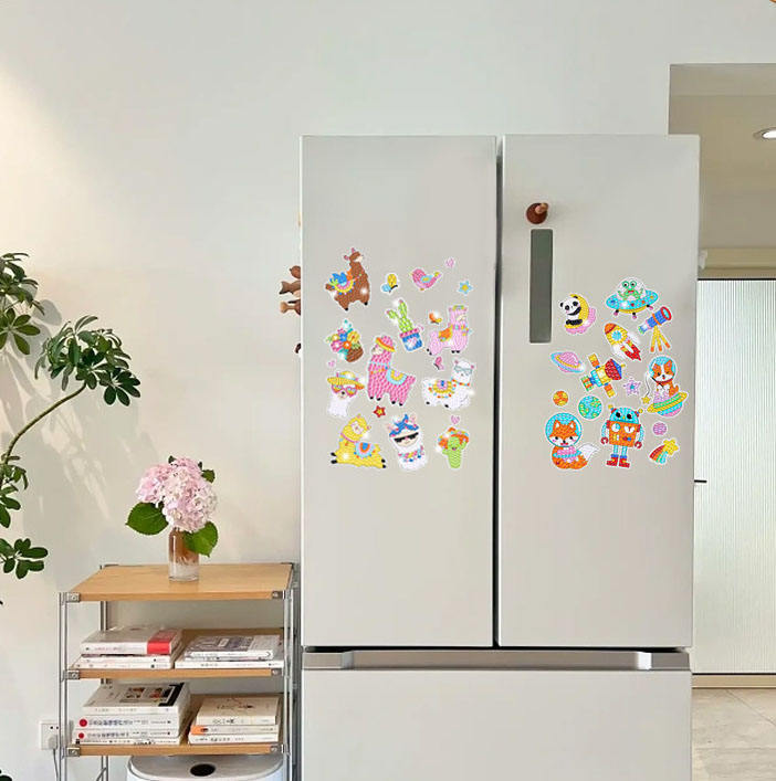 Transfronterizo Amazon explosión niños pintura de diamantes hechos a mano dibujos animados de animales de bricolaje película láser pegatinas de pintura de diamantes