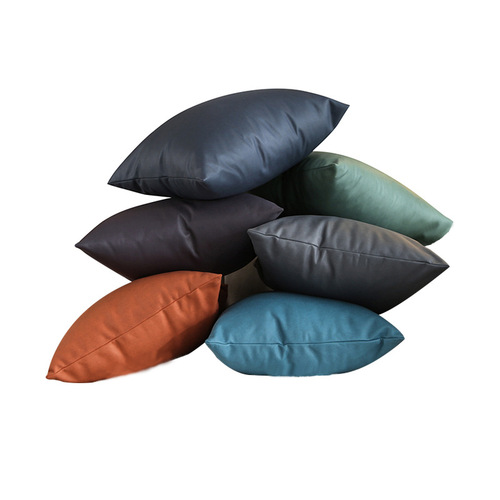 Nordic ins technology cloth solid color pillowcase car pillow living room office waist pillowcase sofa waist cushion cover