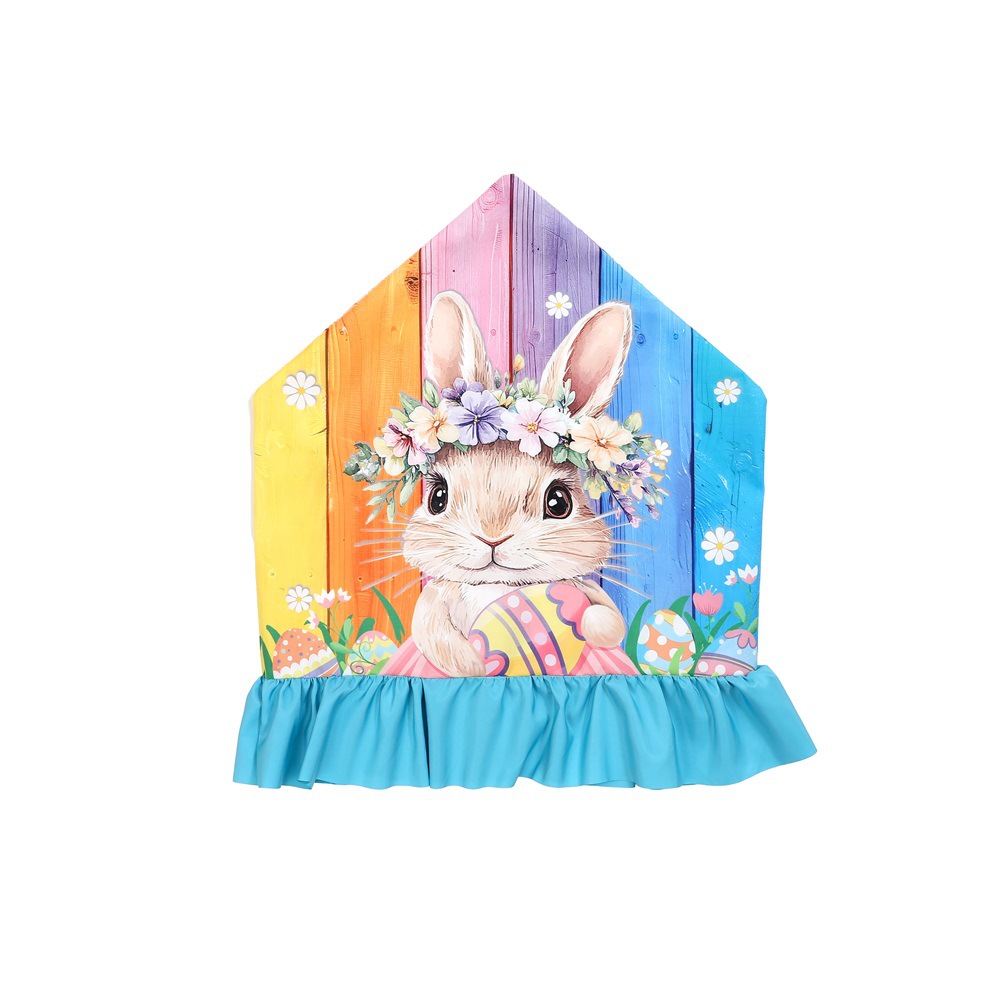 Decoraciones transfronterizas de Pascua conejito colorimpresión de dibujos animados almohadillas de mesa de comedor en el hogar mantel de mesa cubierta de sillas