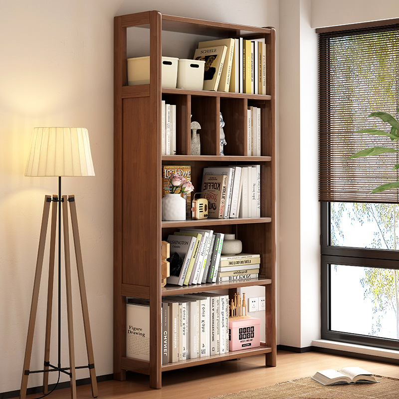 Solid Wood Bookshelf Children's Picture Book Shelf Floor-Standing Storage Shelf Living Room Floor-Standing Multi-Layer Bookcase Home Storage Display Cabinet