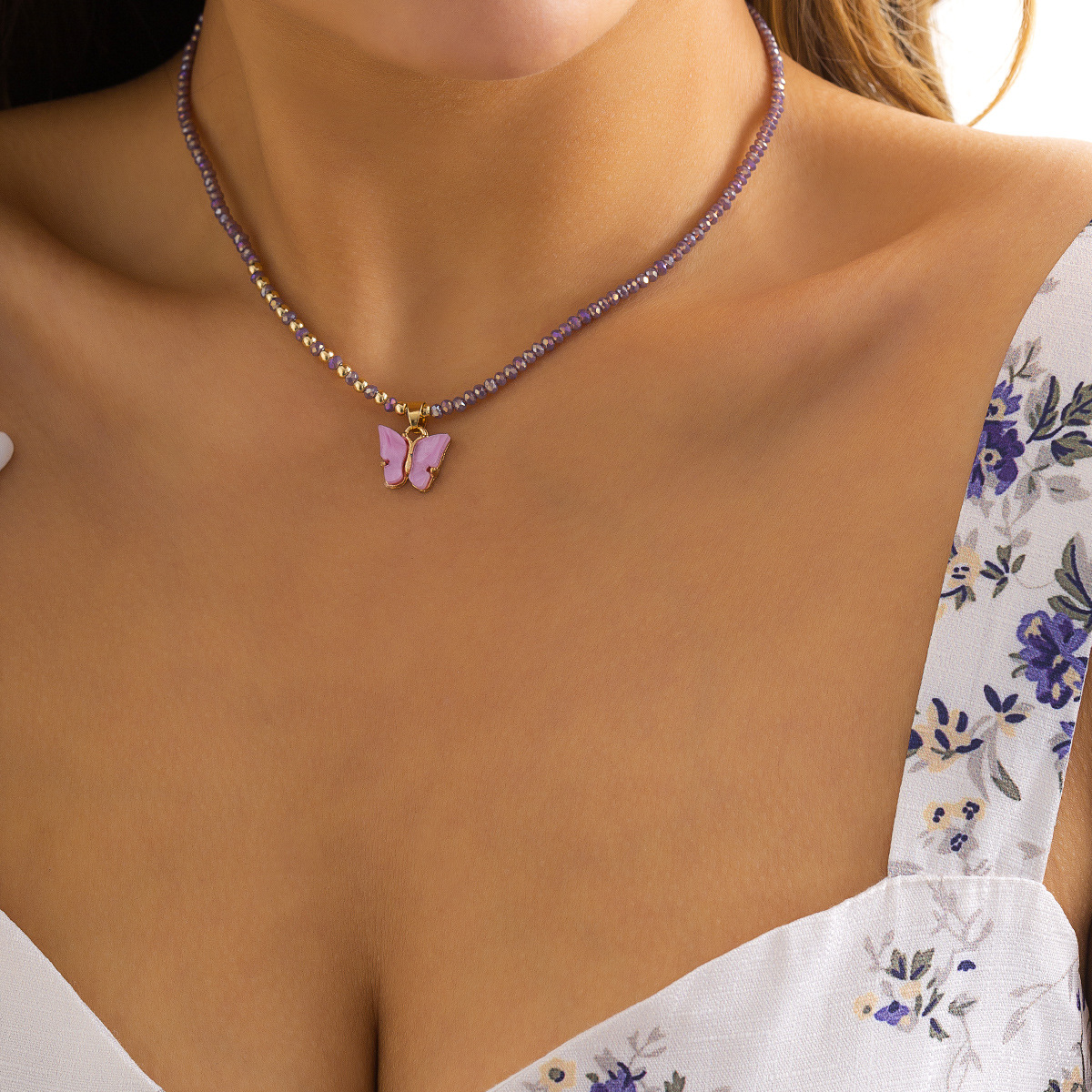 ethnic style simple Miyuki bead necklace contrast color acrylic necklace