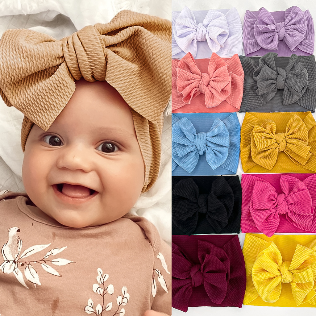 ins New European and American Creative Children's Soft Bow Hair Band Hair Accessories Multi-color Baby Headwear