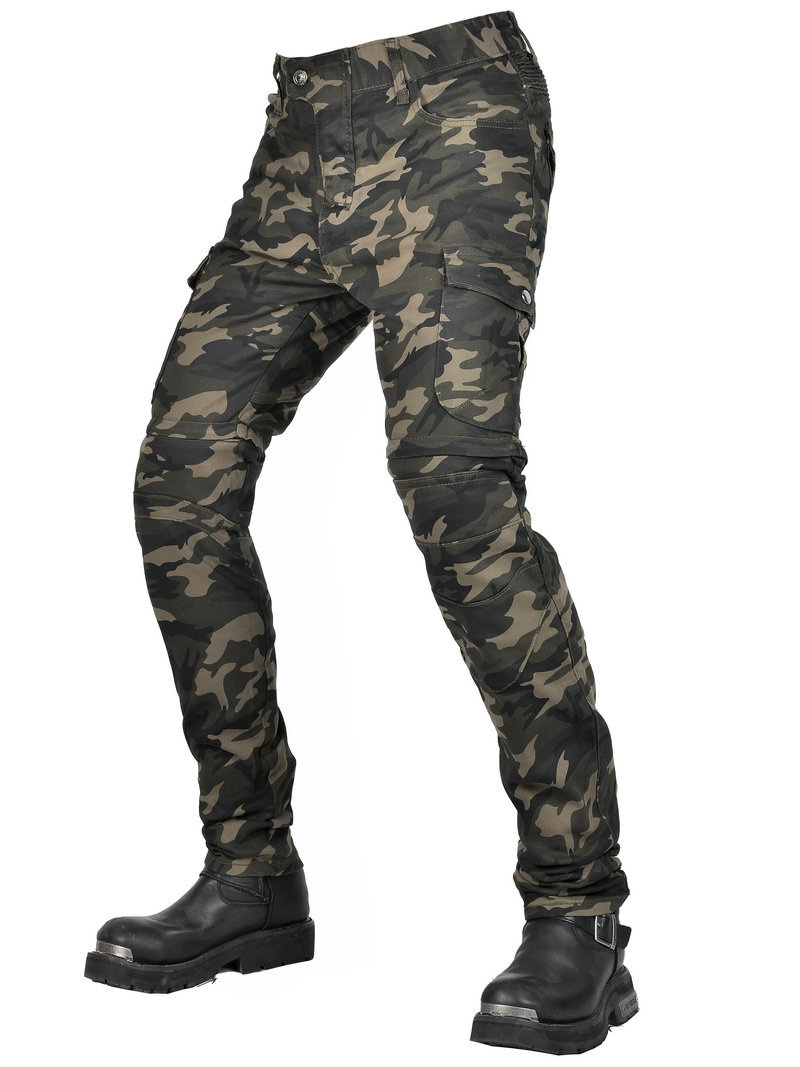 Motocicleta montar pantalones multi-Bolsa de ropa de trabajo de carreras anti-caída pantalones hombres retro camuflaje dividir motocicleta jeans pantalones cortos