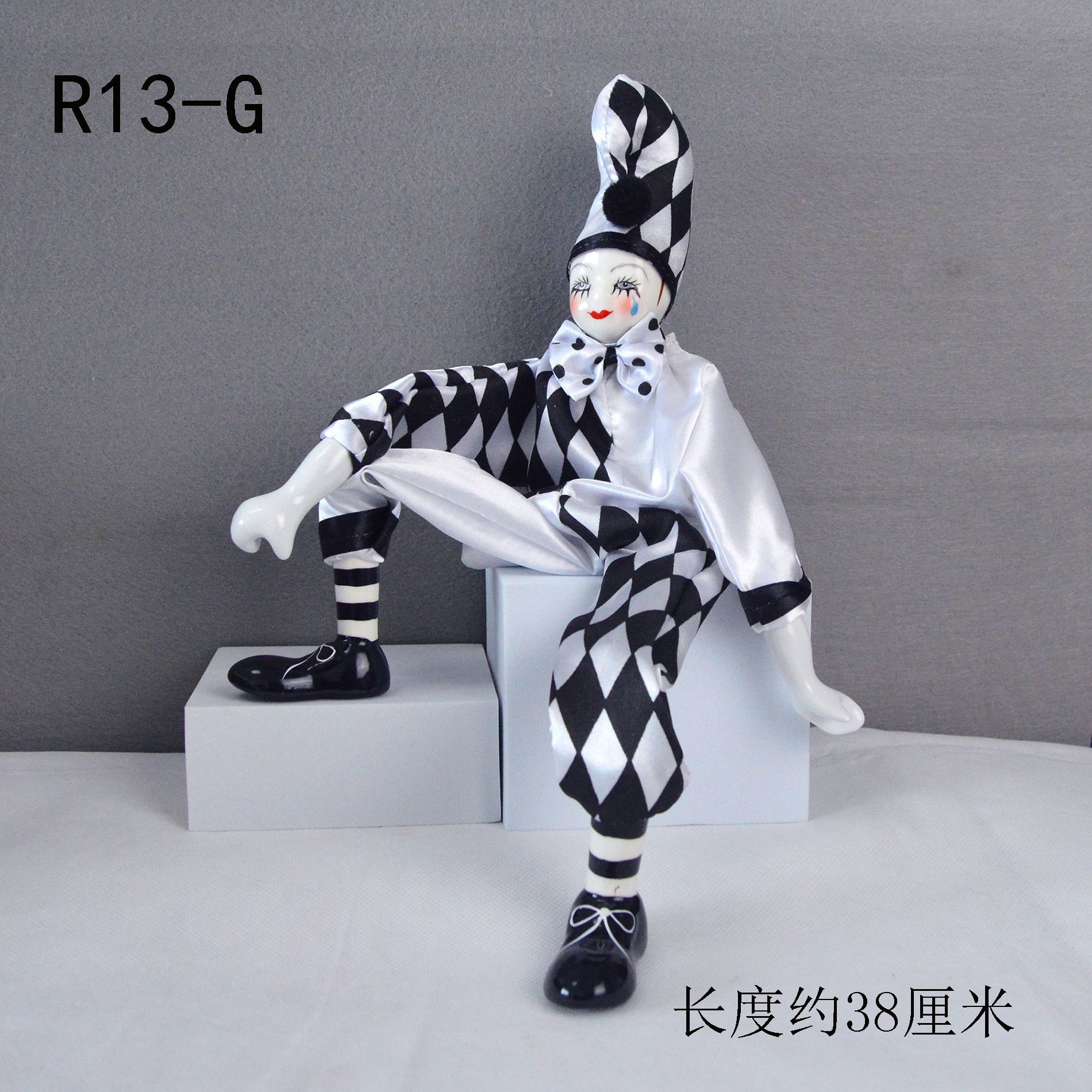Featured Classic Ceramic Hanging-Legged Clown Soft-Legged Doll Ornaments R13-G Export Gifts Circus Commemorative Handmade