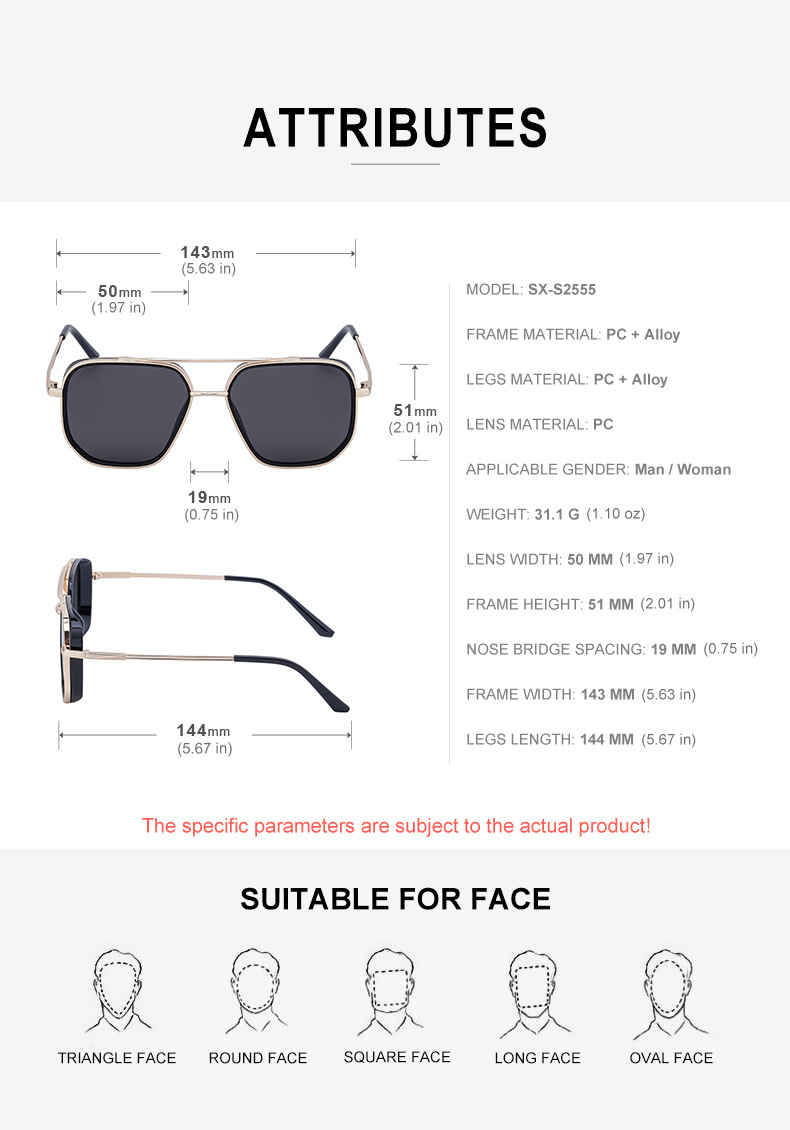 Lunettes de soleil polyvalentes décontractées et polyvalentes, Style Punk européen et américain pour hommes, boîte rétro, nouvelle tendance 2024_voghion.com