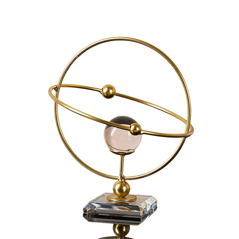 Líneas creativas de metal cristal bola decoración de nicho de alta calidad sala de estar dormitorio oficina decoración de escritorio