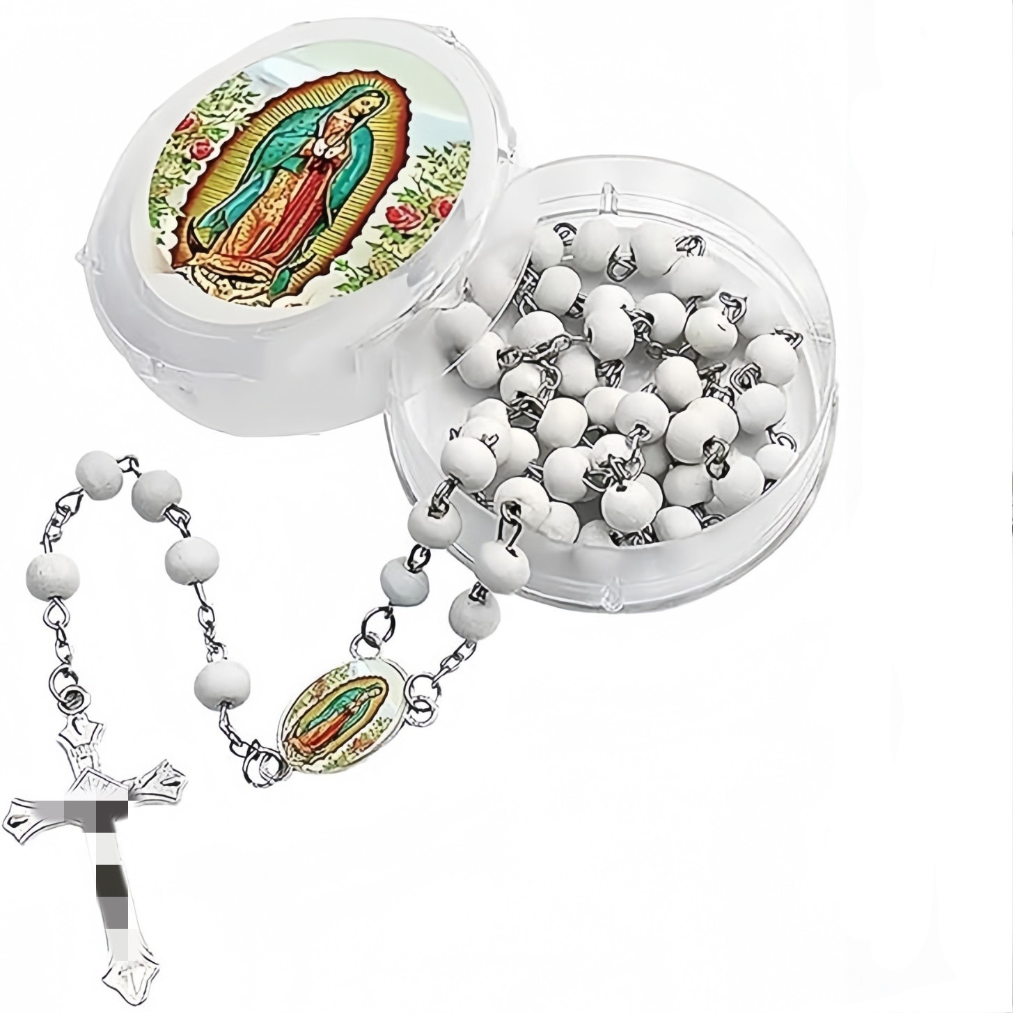 Fragrant wooden bead cross necklace, additional image 4