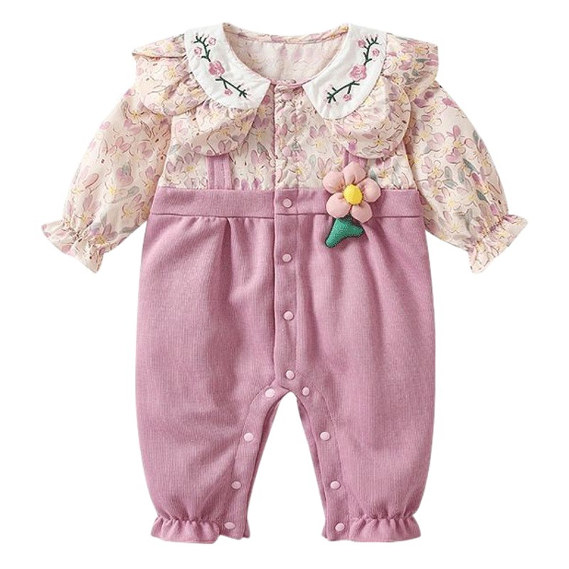 2024 recién nacido niña mono princesa Super lindo un mes de edad cien días fuera mameluco primavera y otoño ropa de bebé