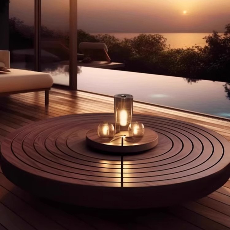 Sofá al aire libre Villa de madera maciza combinación de ocio tarjeta impermeable muebles mesas de té jardín al aire libre terraza teca