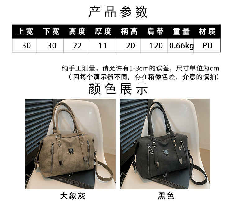 New cross-border foreign trade women's bag 2024 Retro casual handbag, European and American trend single-shoulder crossbody bag, tote bag for women Item Picture