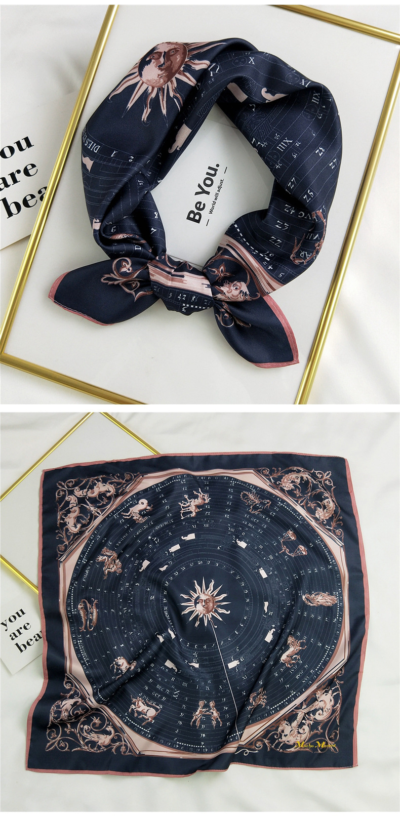 Korean printing small square silk scarfpicture19