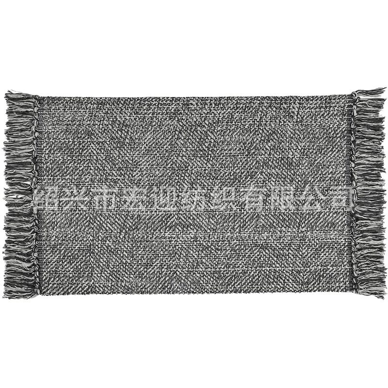 New cross-border foreign trade twill multi-colored tassel rug, bedroom bedside rug, cotton-woven rug, entrance and living room rug