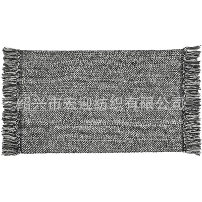 entrance and living room rug | Avtomobil döşəmə paspasları - twill-gray-tassels-60x90cm