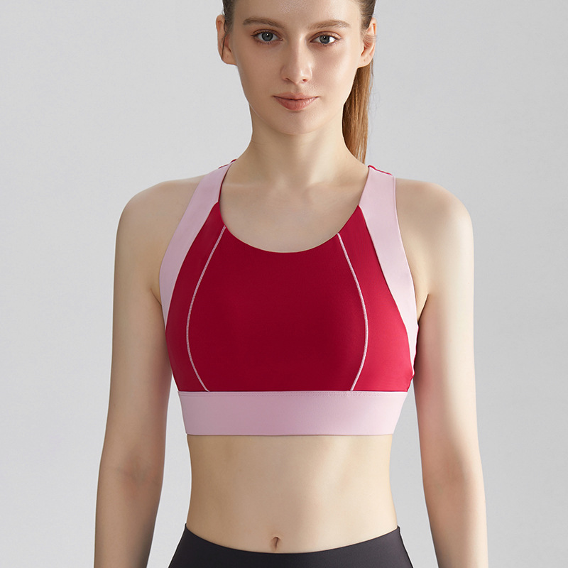 Wiman ropa interior deportiva de contraste de color una taza fija de alta resistencia antichoque acondicionamiento físico running chaleco de yoga