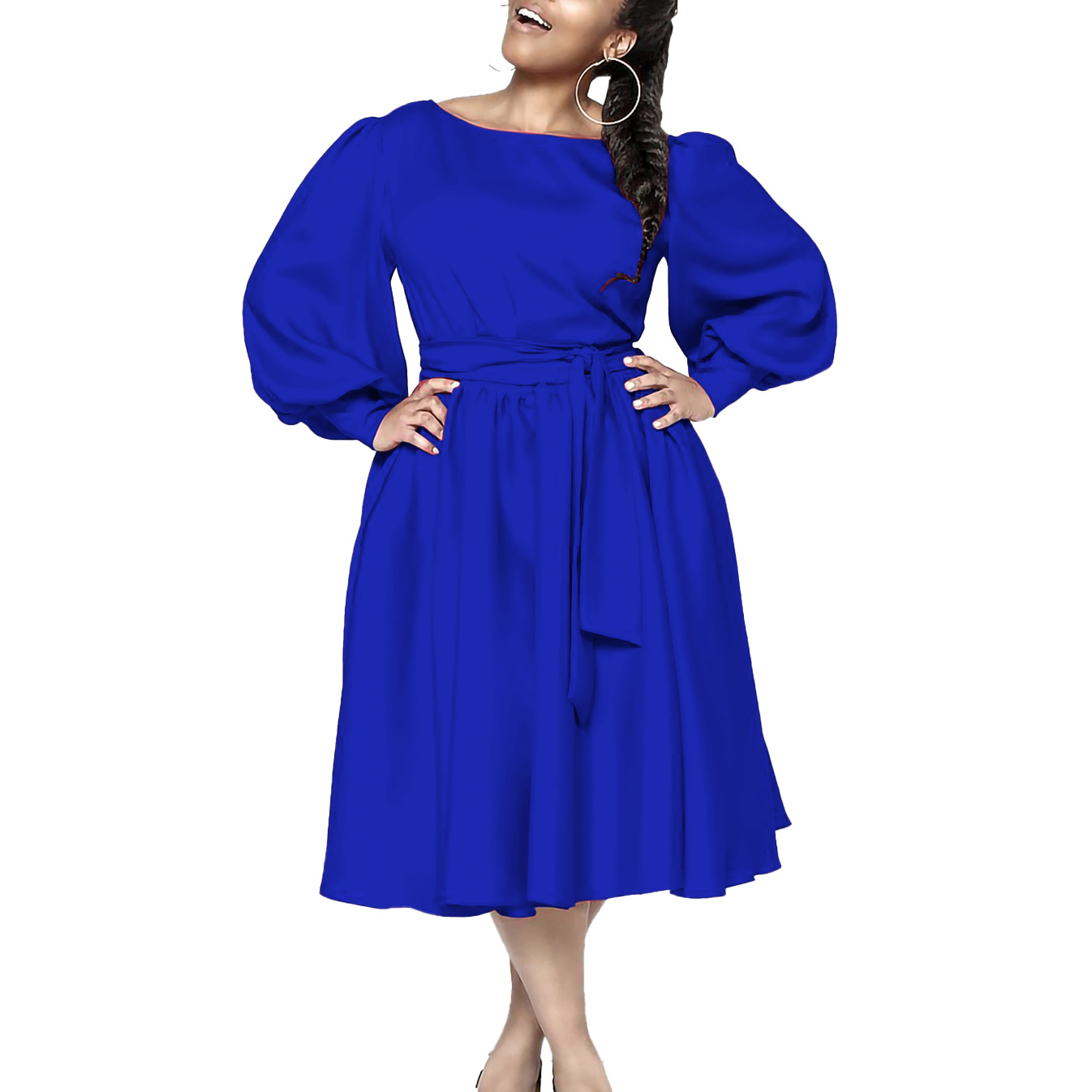 Women's Regular Dress Simple Style Round Neck Long Sleeve Solid Color Midi Dress Holiday Daily display picture 38