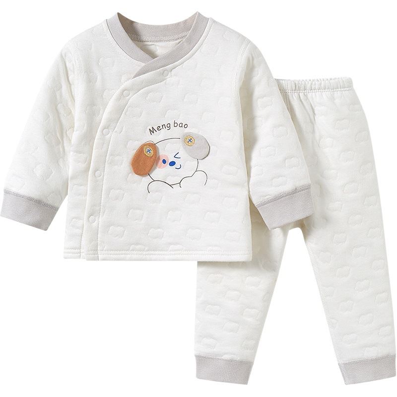 Bebé ropa de otoño pantalones largos de otoño e invierno Bebé de algodón fino de fondo dividido niños y niñas traje de ropa interior acolchada térmica para niños