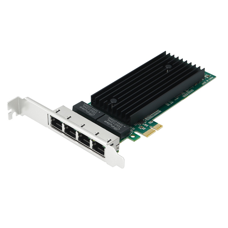 PCIe1000M千兆网卡台式机以太网高速X1接口4口服务器汇聚软路由