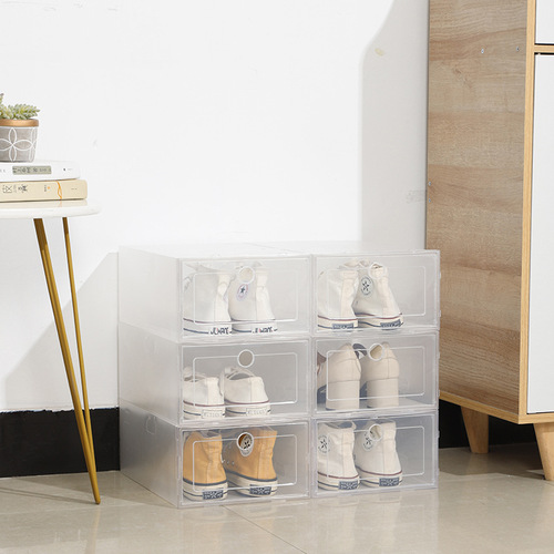 Transparent plastic shoe box modern simple living household storage box display dustproof and moisture-proof shoe wall wholesale