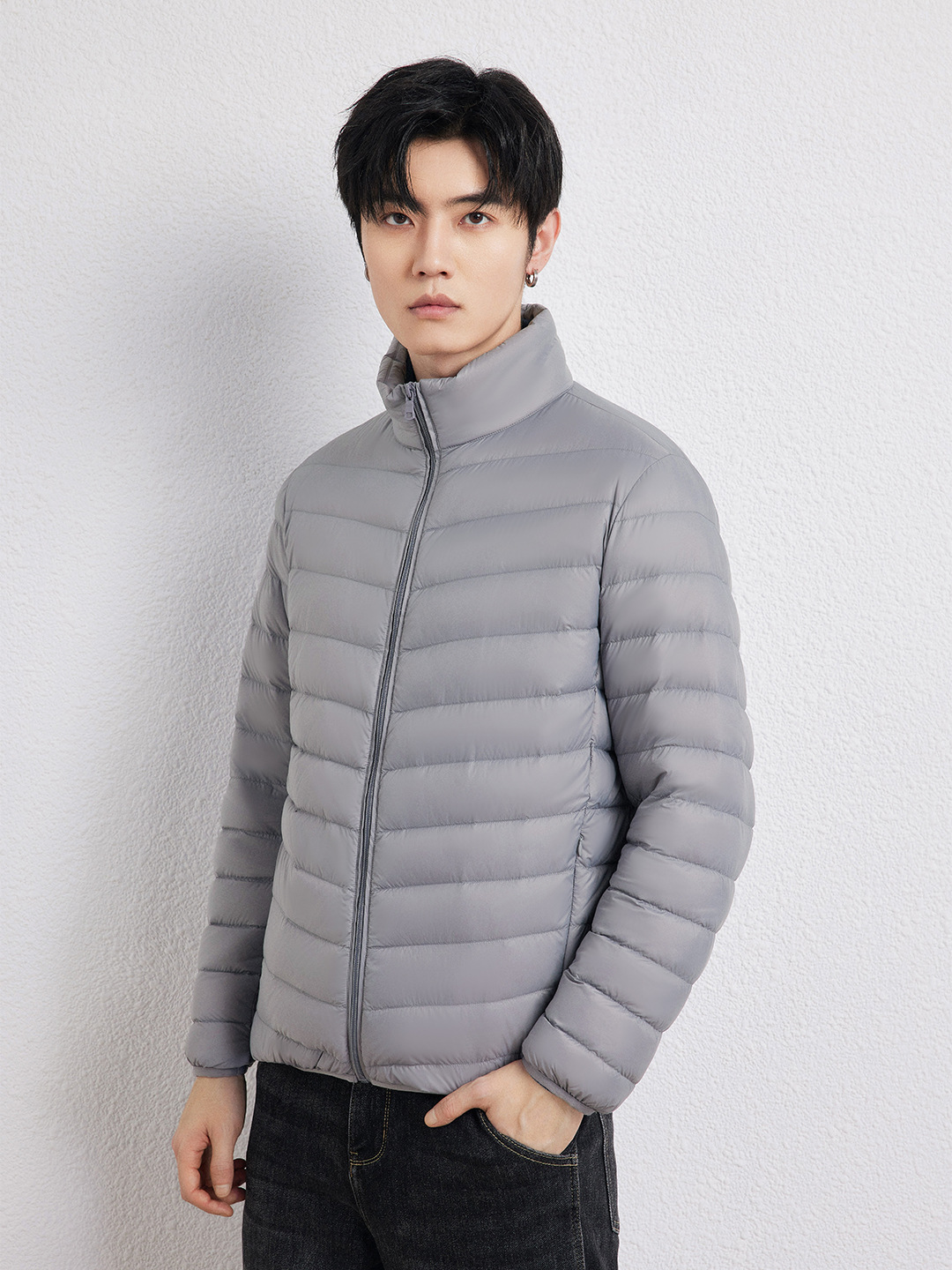 2025 新しい秋冬ダウンジャケットメンズショート軽量スタンドカラージャケット 90 ホワイトダックダウン大きいサイズライナーフラット湖