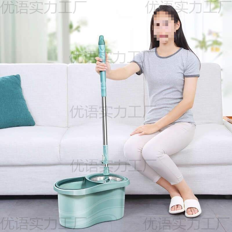 barril de trapeador giratorio doméstico barril de trapeador de piso barril de tela de acero inoxidable auto secado y húmedo de doble uso buen reemplazo de cabeza de trapeador de tela