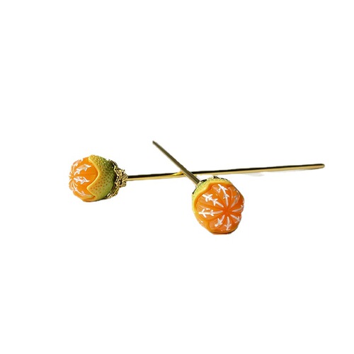 Ancient style simple hairpin, cute orange hairpin, small fresh hairpin, Chinese style Hanfu headdress, hair accessories wholesale