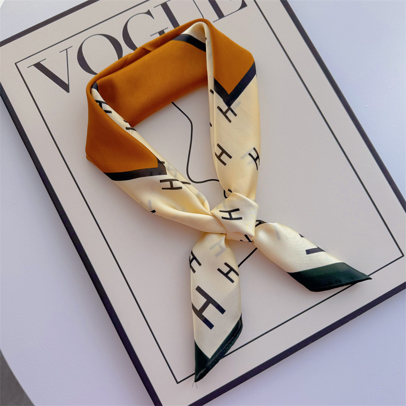 Bufandas de seda para mujeres primavera y otoño bufandas de moda para mujeres bufandas de cuello para maestros y empleados regalos de impresión de lujo ligero