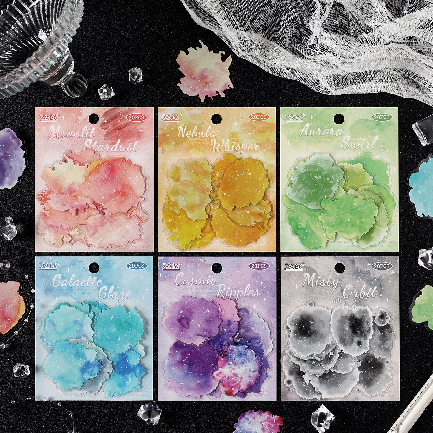 Star Dome Painting Series Romántico Cielo estrellado Dieta Tema Pegatina PET Paquete Libro de bricolaje Material de decoración Pegatina de collage